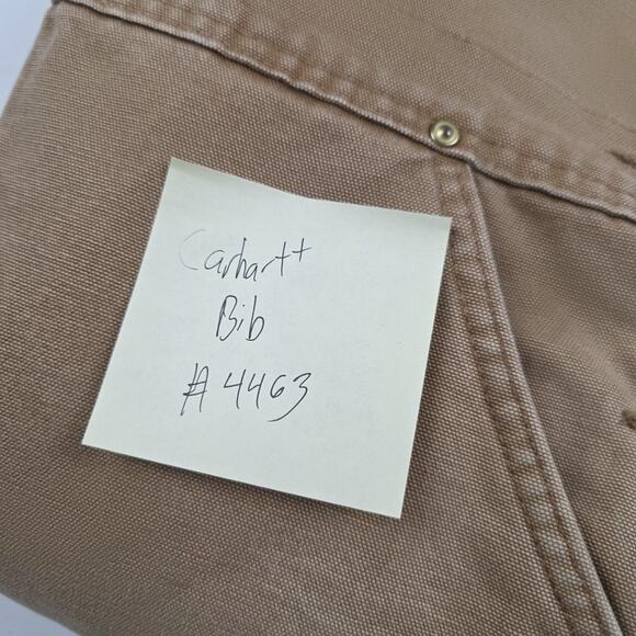 Carhartt Bib Overalls Mens 40x32 Brown Duck Insulated Double Knee Workwear - Picture 14 of 14